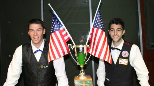 The 2013 United States National Snooker Championship finalists, Corey Deuel (pictured left) and Sargon Isaac - Photo  SnookerUSA.com