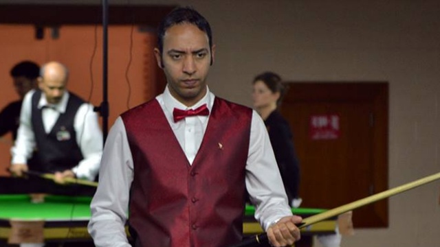 Ahmed Aly Elsayed pictured during his Men's Event Group I encounter against Declan Brennan -  IBSF