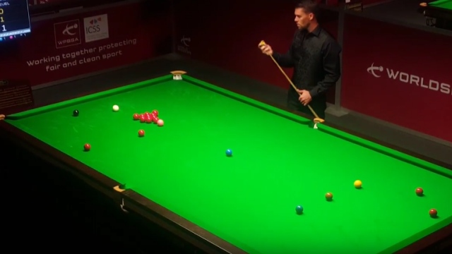 Corey Deuel pictured at the table during his match with Nikolas Charalambous - Photo courtesy of the Nine Ball YouTube channel