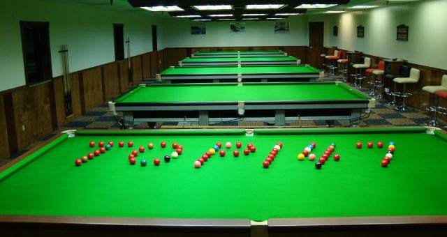 A view of the snooker tables inside the Top 147 Snooker Club in Brooklyn, New York - Photo courtesy of Top 147 Snooker Club